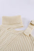 Strapped Cut Out Shoulder Turtleneck Sweater